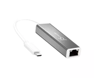 j5create JCE133G USB-C™ to Gigabit Ethernet Adapter, Grey and White