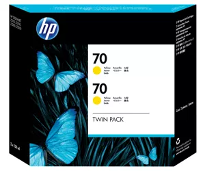 HP 70 2-pack 130-ml Yellow DesignJet Ink Cartridges