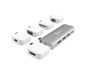 j5create JCD389 USB 3.2 Gen 1 (3.1 Gen 1) Type-C Sidabras, Balta
