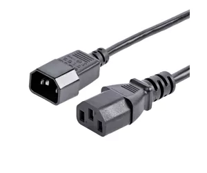 StarTech.com 6ft Power Extension Cord, C14 to C13, 10A 125V, 18AWG, IEC-320-C14 to IEC-320-C13 AC Power Cable Extension, UL Listed