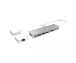 j5create JCD375 USB 3.2 Gen 2 (3.1 Gen 2) Type-C Sidabras, Balta