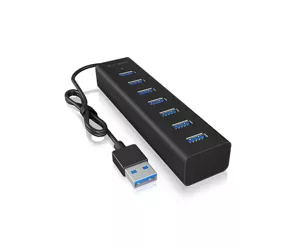 ICY BOX IB-HUB1700-U3 USB 3.2 Gen 1 (3.1 Gen 1) Type-A 5000 Mbit/s Schwarz