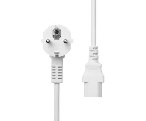 ProXtend Angled Type F (Schuko) to C13 Power Cable, White 1m