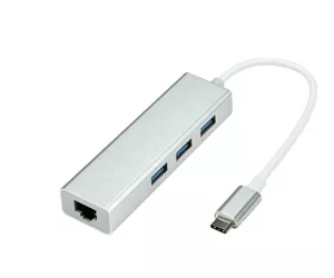 ProXtend USB-C 3-port USB-A + Ethernet MultiHub, Silver
