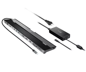 j5create JCD543P-EN knyginių kompiuterių dokas / jungčių replikatorius Vielinis USB 3.2 Gen 1 (3.1 Gen 1) Type-C Juoda, Sidabras