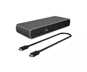 ICY BOX IB-DK8801-TB4 Vielinis Thunderbolt 4 Antracitas, Juoda