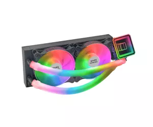 Mars Gaming ML-ULTRA240 Black CPU Liquid Cooling TDP 500W Infinity Mirror 2 Silent FDB ARGB Fans ARGB Tubes Universal Multisocket