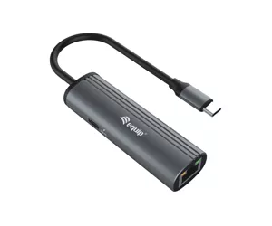 Equip 133486 knyginių kompiuterių dokas / jungčių replikatorius C tipo USB Juoda, Pilka