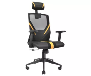 Mars Gaming MGC-ERGO Yellow Ergonomic Gaming Chair Breathable Mesh Adjustable Cervical + Lumbar Support + Armrests