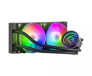 Mars Gaming ML-ONE240 Black Liquid CPU Cooling TDP 400W Infinity Mirror 2 Silent FRGB Fans Universal Multisocket
