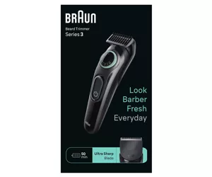 Braun BeardTrimmer 3 BT3411 Battery 40 2 cm Black, Green