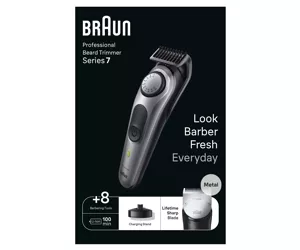 Braun BeardTrimmer 7 BT7420 Battery 40 2 cm Black, Grey