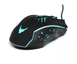 Varr Gaming USB Mouse, Adjustable DPI (1200, 1800, 2400 or 3600dpi), 6 Button with Scroll Wheel, LED 9 colours backlight with RGB effect, Black/Red, Popular USB-A connection, Optical, 1.5m cable