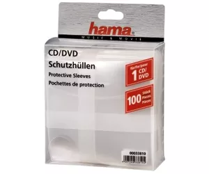 Hama CD/DVD Protective Sleeves, Pack of 100