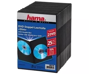 Hama DVD Slim Double-Box 25, Black