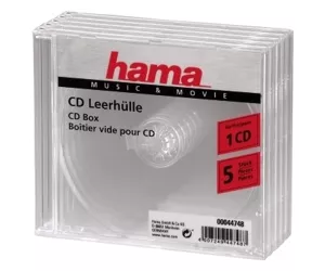 Hama CD/CD-ROM sleeves, clear, 5 pack