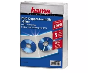 Hama Double DVD Jewel Case, Slim 5 , transparent