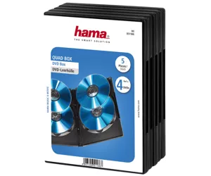 Hama DVD Quad Box, Black, Package of 5 pieces