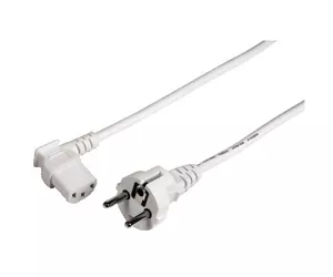 Hama Universal Mains Lead / 90° socket, 5 m, white