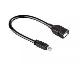 Hama mini USB B - USB A USB cable 0.15 m USB 2.0 Mini-USB B Black