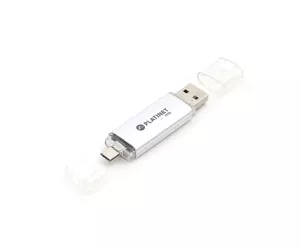 Platinet PMFA32S USB atmintukas 32 GB USB Type-A / Micro-USB 2.0 Sidabras