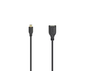 Hama Flexi-Slim USB cable 0.15 m USB 2.0 Micro-USB A USB A Black