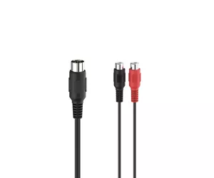 Hama 00205189 audio cable 0.1 m DIN (5-pin) 2 x RCA Black, Red