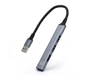 Ewent EW1144 interface hub USB 3.2 Gen 1 (3.1 Gen 1) Type-A 5000 Mbit/s Grey, Silver
