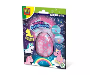 SES Creative Unicorn bath bomb surprise - Discover which unicorn comes out of the egg, Nice, big bath bomb (160g), Age 3+