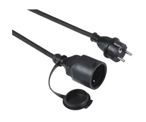 Hama Outdoor power extension 5 m 1 AC outlet(s) Black