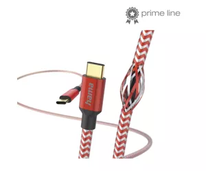 Hama Reflective USB kabelis 1,5 m USB 2.0 USB C Sarkans
