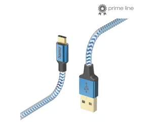 Hama Reflective USB kabelis 1,5 m USB 2.0 USB A USB C Zils