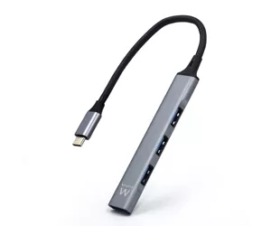 Ewent EW1145 interface hub USB 3.2 Gen 1 (3.1 Gen 1) Type-C 5000 Mbit/s Grey, Silver