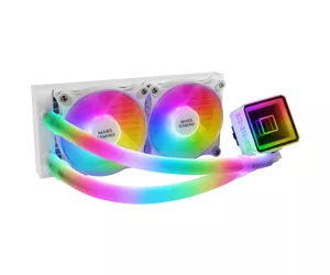 Mars Gaming ML-ULTRA240 White CPU Liquid Cooling TDP 500W Infinity Mirror 2 Silent FDB ARGB Fans ARGB Tubes Universal Multisocket