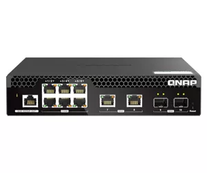 QNAP QSW-M2106R-2S2T сетевой коммутатор Управляемый L2 10G Ethernet (100/1000/10000) 1U Черный