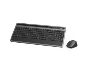 Hama KMW-600 Plus klaviatuur Hiir kaasa arvatud RF juhtmeta ühendus + Bluetooth QWERTZ Saksa keel Söehall, Must