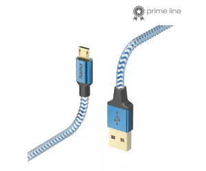 Hama Reflective USB cable 1.5 m USB 2.0 USB A Micro-USB B Blue