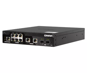 QNAP QSW-M2106PR-2S2T tīkla pārslēgs Vadīts L2 10G Ethernet (100/1000/10000) Power over Ethernet (PoE) 1U Melns