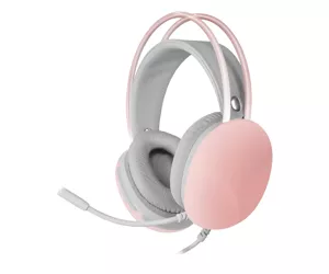 Mars Gaming MH-GLOW Pink 360° Full Chroma RGB Flow Headset Noise Cancelling Microphone Ultra-Lightweight Design Mempory-Foam Earpads Universal Compatibility