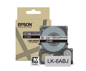 Epson Matte Tape – Grey/Black 24mm(8m) – LK-6ABJ