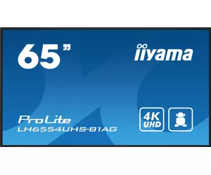 iiyama LH6554UHS-B1AG ženklų ekranas Skaitmeninis informacinis plokščias ekranas 165,1 cm (65") LCD „Wi-Fi“ 4K Ultra HD Juoda Integruotas procesorius Android 11 24/7