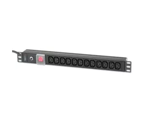 Techly Rack 19" PDU 12 VDE outputs with C20 plug and Switch