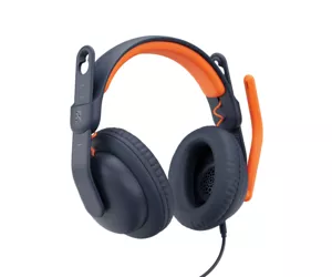 Logitech Zone Learn Laisvų rankų įranga Vielinis Su lankeliu Lavinimas C tipo USB Mėlyna, Oranžinė