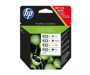 HP 932XL Black/933XL Cyan/Magenta/Yellow 4-pack Original Ink Cartridges