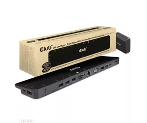 CLUB3D CSV-1565 knyginių kompiuterių dokas / jungčių replikatorius Prijungimas USB 3.2 Gen 1 (3.1 Gen 1) Type-C Juoda