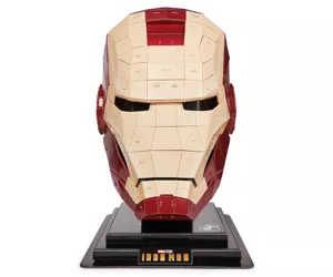 4D Build, Marvel Iron Man 3D Puzzle Model Kit with Stand 96 Pcs | Iron Man Helmet Desk Decor | Building Toys | 3D Puzzles for Adults & Teens 12+