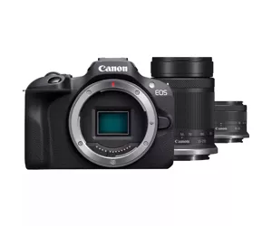 Canon EOS R100 + RF-S 18-45mm F4.5-6.3 IS STM + RF-S 55-200mm F5-7.1 IS STM Kit MILC (Peeglita vahetatavate objektiividega kaamera) 24,1 MP CMOS 6000 x 4000 pikslit Must
