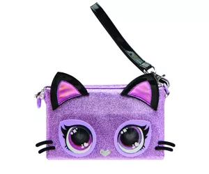 Purse Pets Purdy Purrfect Melns, Rozā Meitene Klača soma