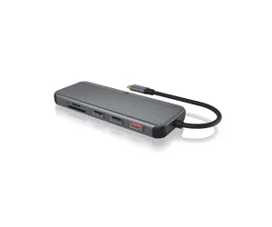 ICY BOX IB-DK4060-CPD Vielinis USB 3.2 Gen 1 (3.1 Gen 1) Type-C Juoda, Pilka