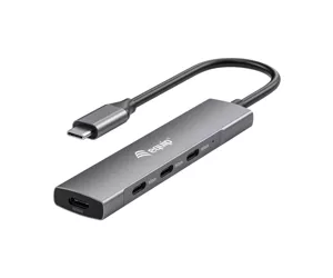 Equip 128963 jaotur USB 3.2 Gen 1 (3.1 Gen 1) Type-C 5000 Mbit/s Must, Hõbe